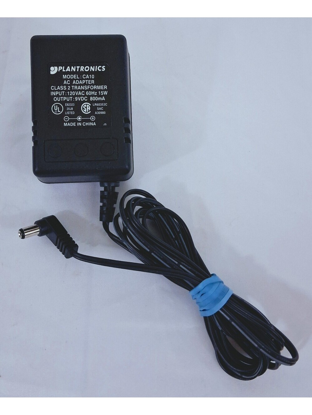 PLANTRONICS Model CA10 AC/DC Adapter In 120V Out 9VDC 800mA Working TESTED